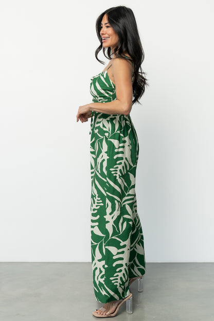 Linda Jumpsuit | Green Print