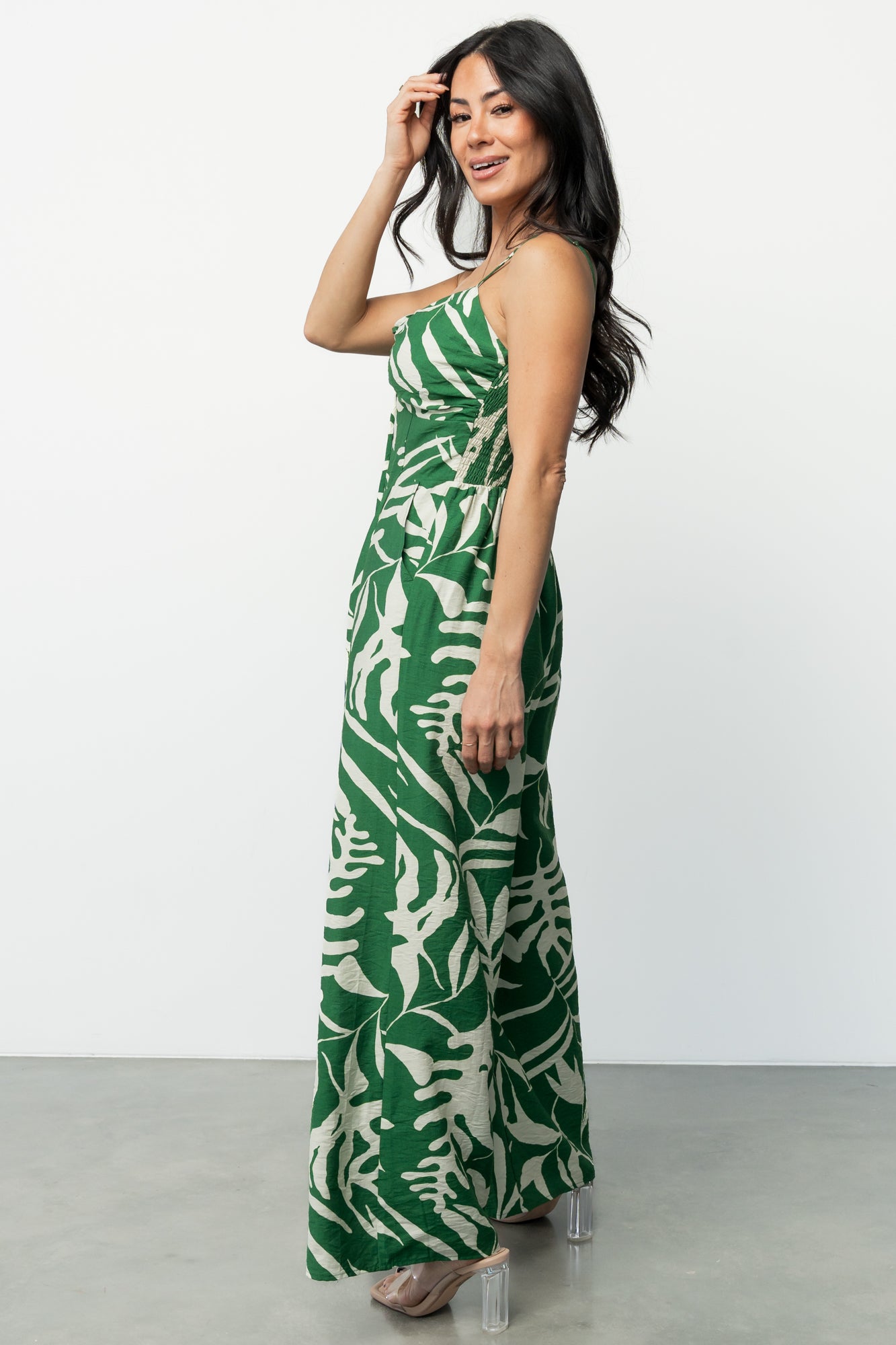 Linda Jumpsuit | Green Print