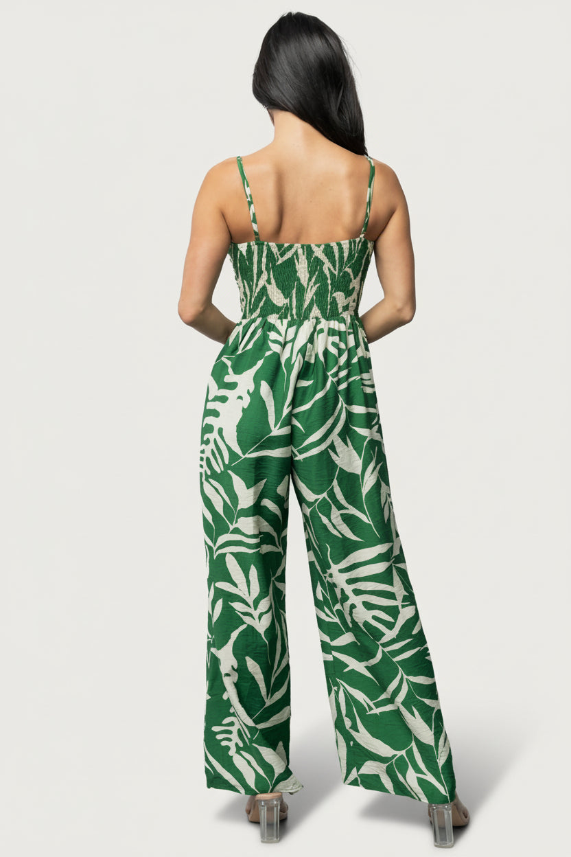 Linda Jumpsuit | Green Print