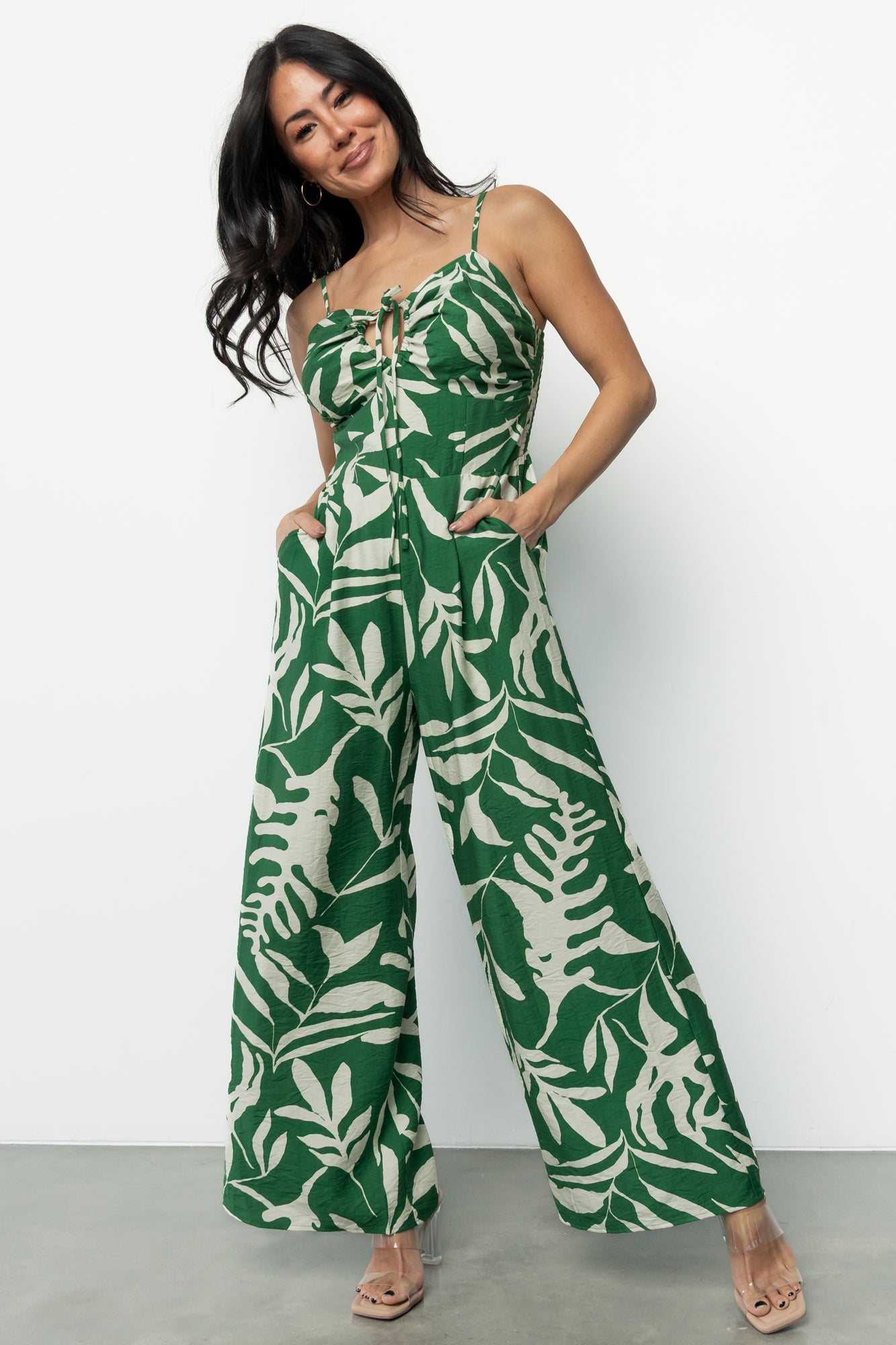 Linda Jumpsuit | Green Print