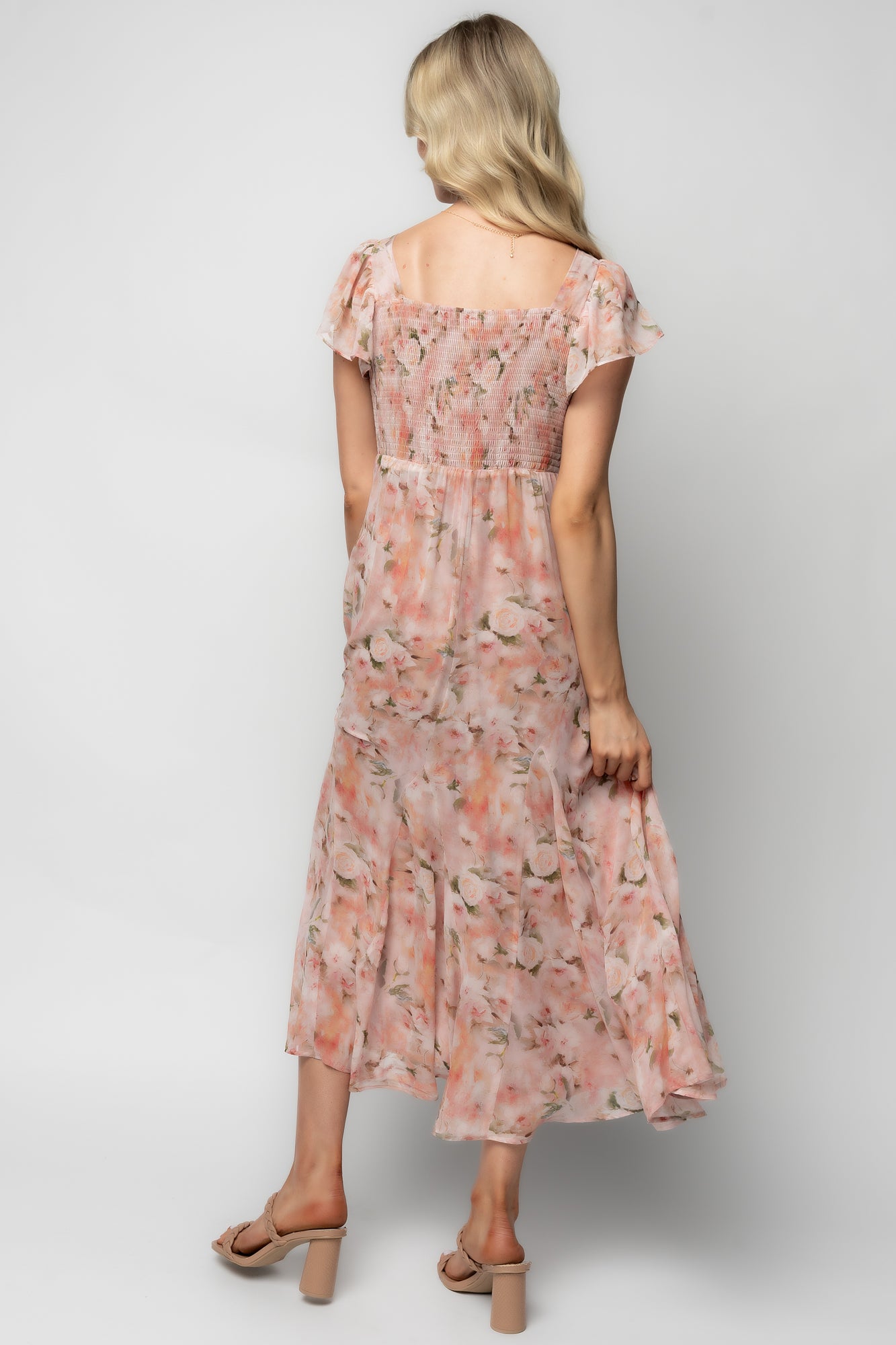 Teuila Midi Dress | Blush Floral