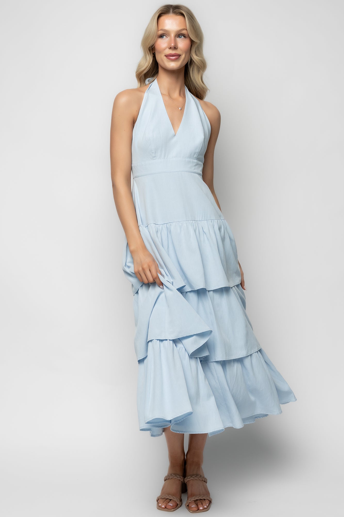 Savannah Tiered Maxi Dress | Light Blue