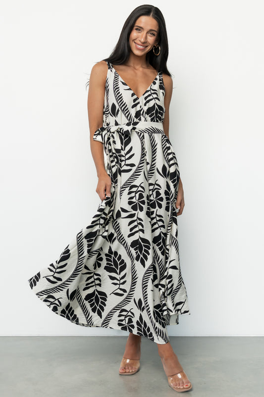 Sofía Maxi Dress | Ivory + Black