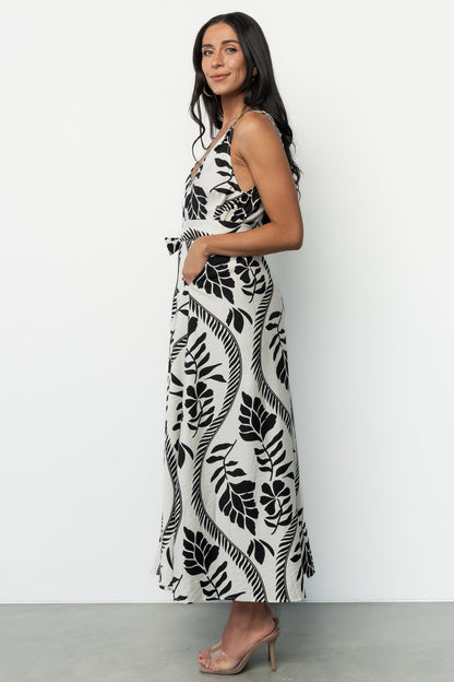 Sofía Maxi Dress | Ivory + Black