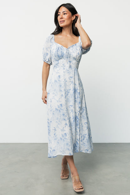 Cadence Midi Dress | Blue Floral