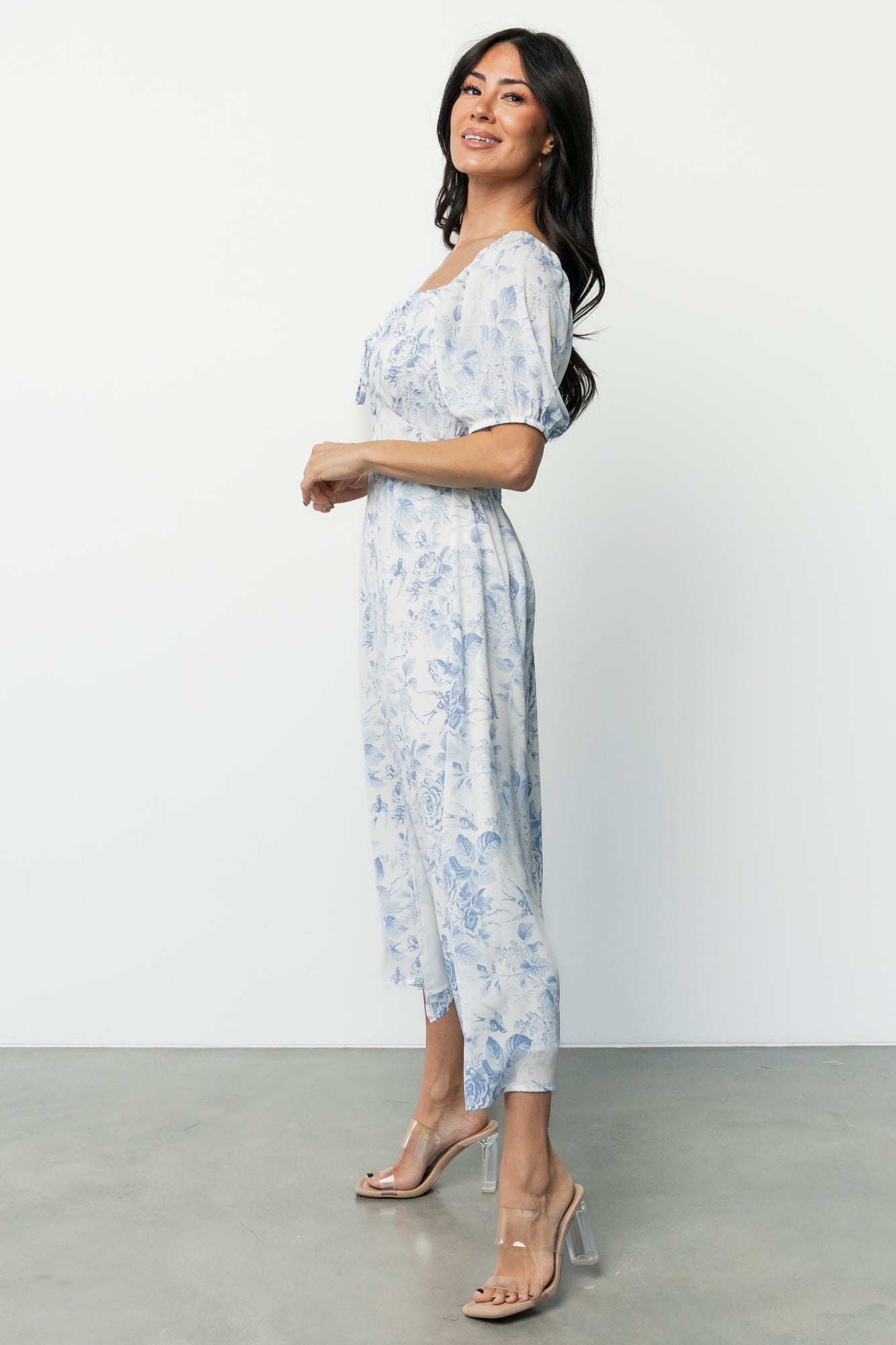 Cadence Midi Dress | Blue Floral