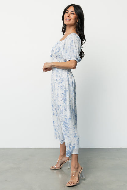 Cadence Midi Dress | Blue Floral