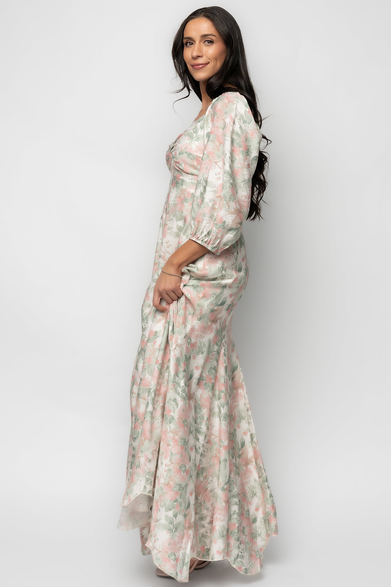 Baltic Born Womens Esther Maxi Dress | Sage + Blush Floral