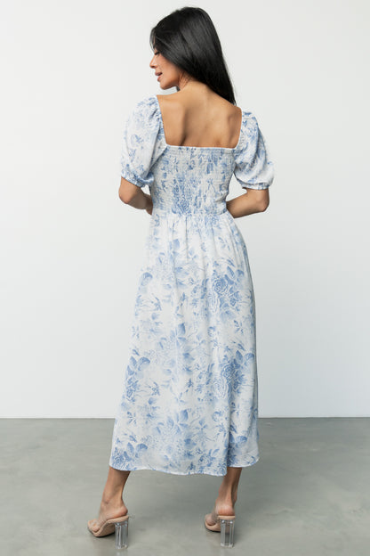 Cadence Midi Dress | Blue Floral