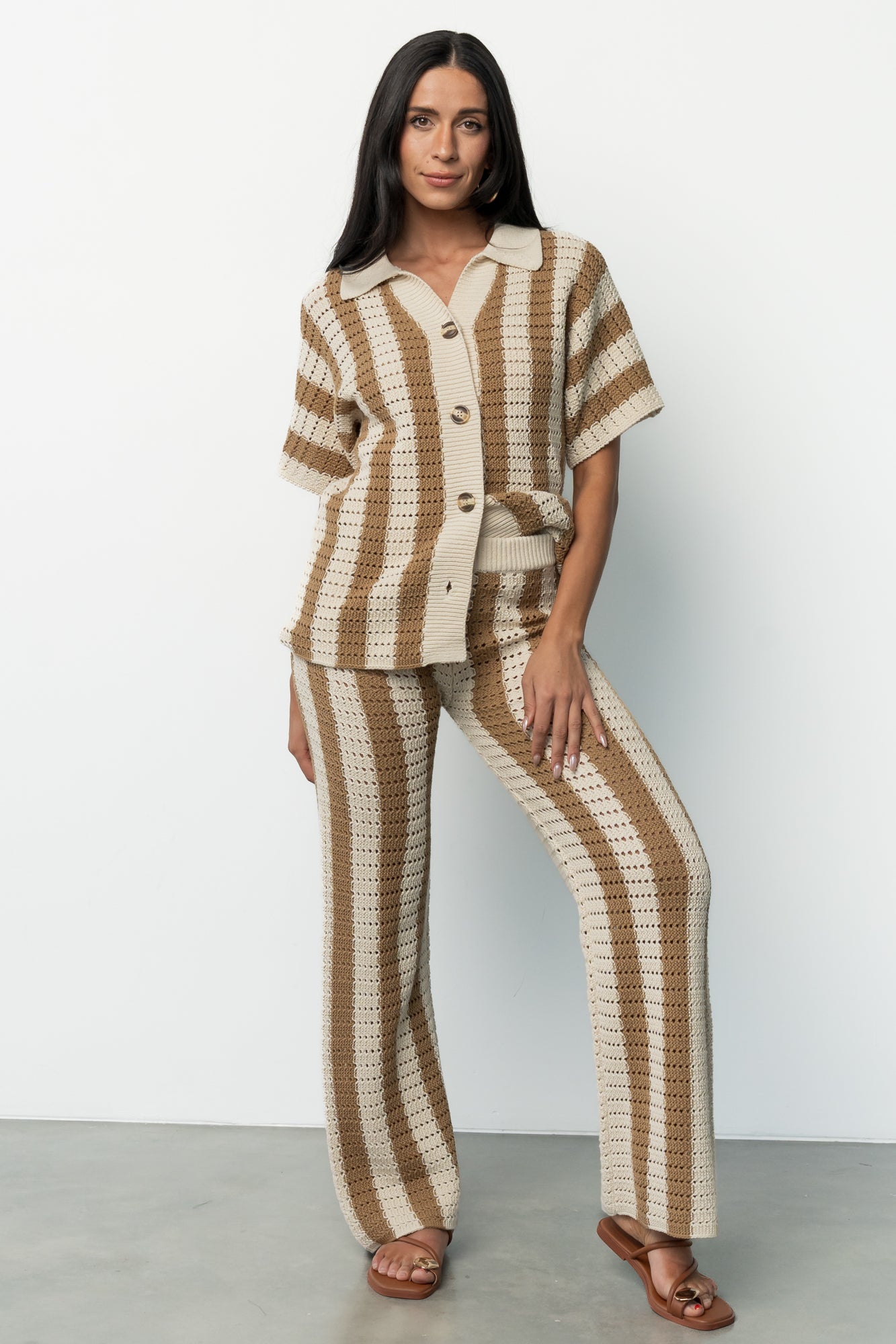 Canaria Knit Set | Camel + Beige