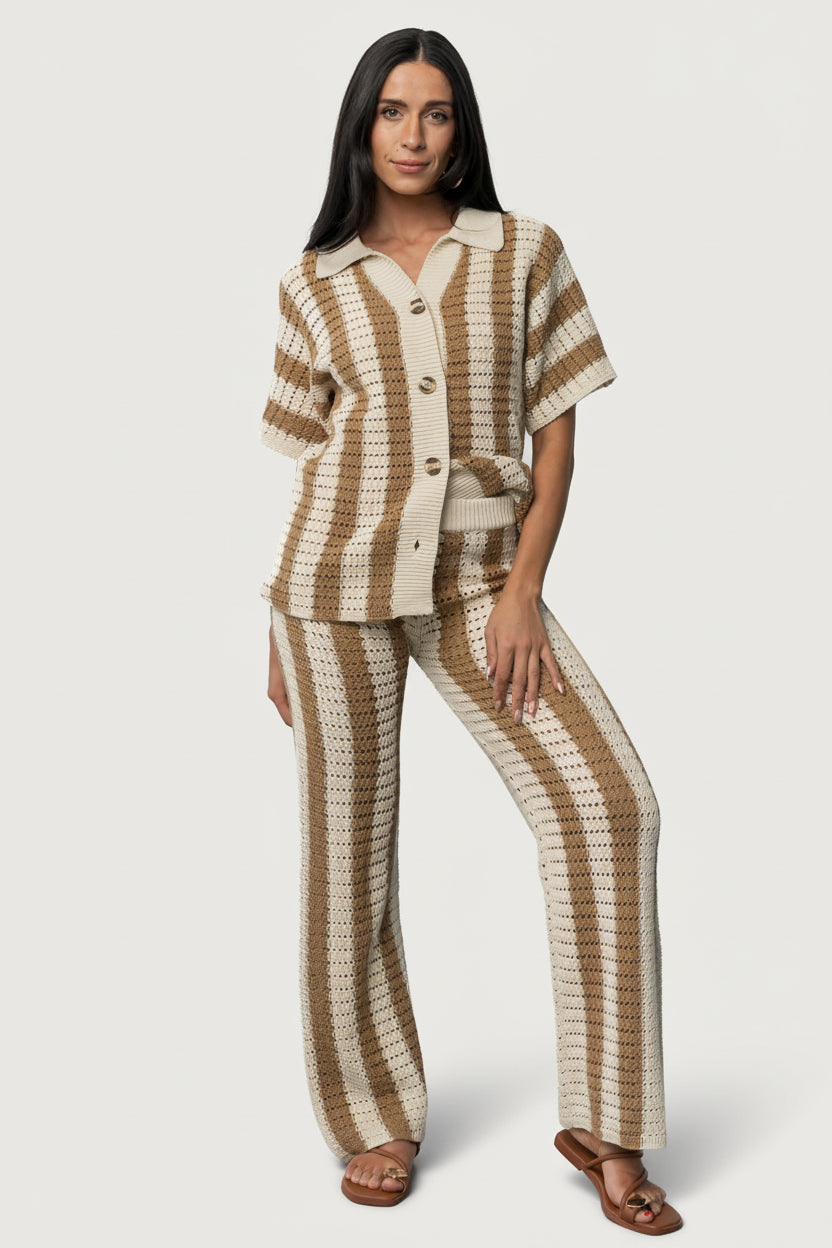 Canaria Knit Set | Camel + Beige