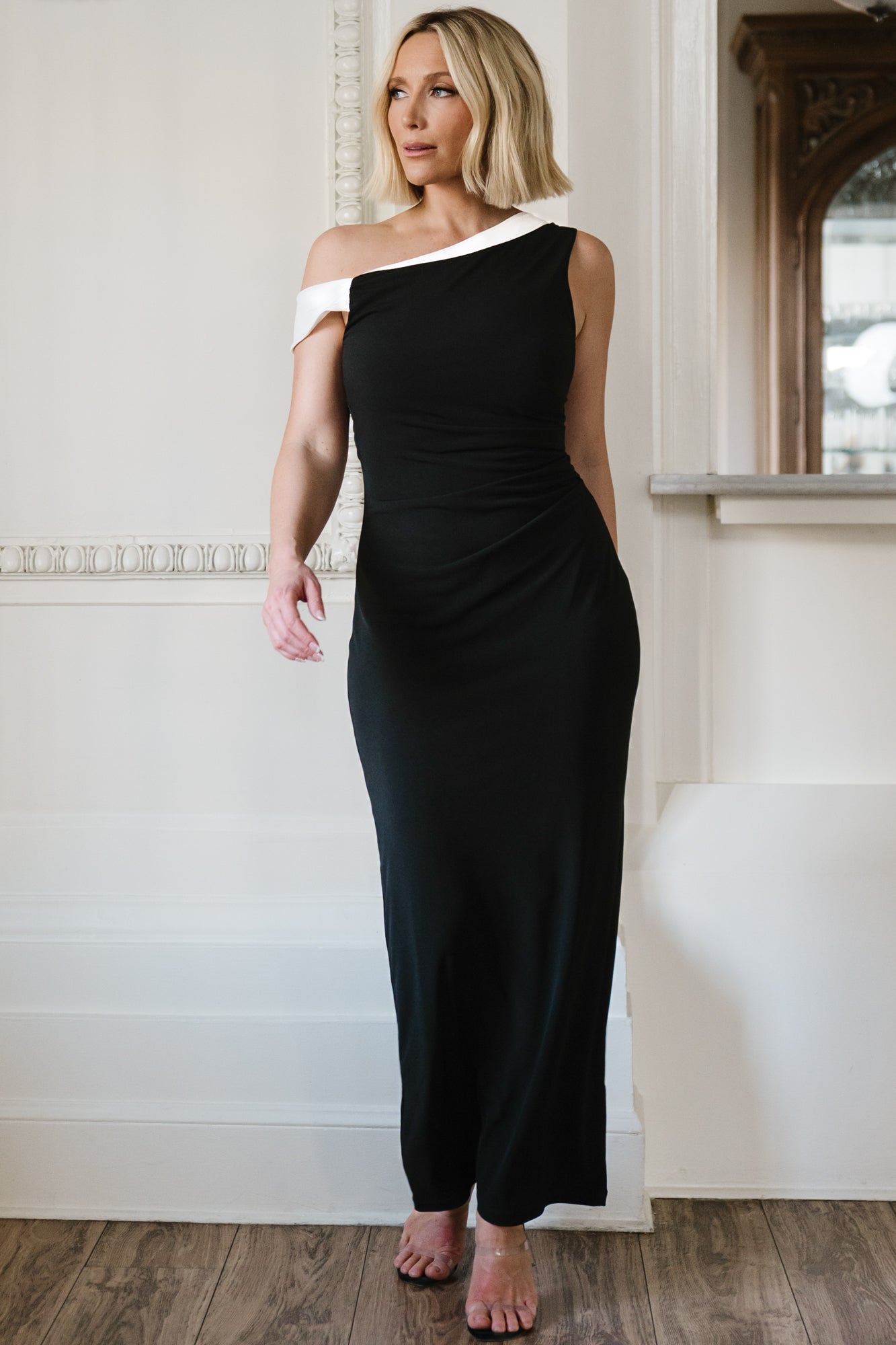 Baltic Born Womens Valena Maxi Dress | Black + Ivory | Size: Medium Baltic Born Womens Valena Maxi Dress | Black + Ivory | Size: Medium