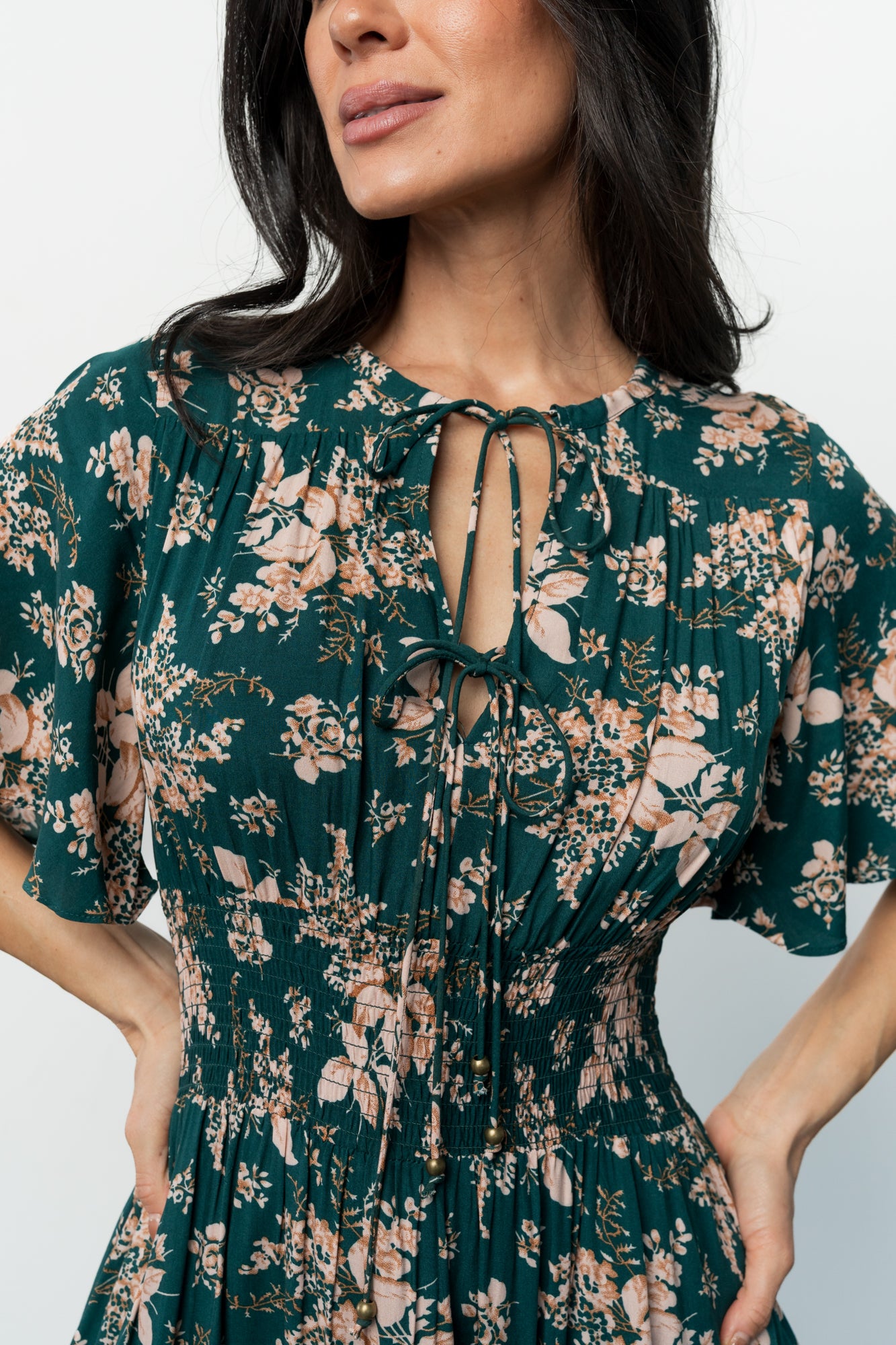 Spell Boho Midi Dress | Topaz + Blush Floral Spell Boho Midi Dress | Topaz + Blush Floral