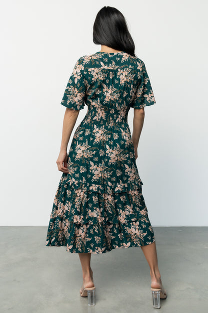 Spell Boho Midi Dress | Topaz + Blush Floral