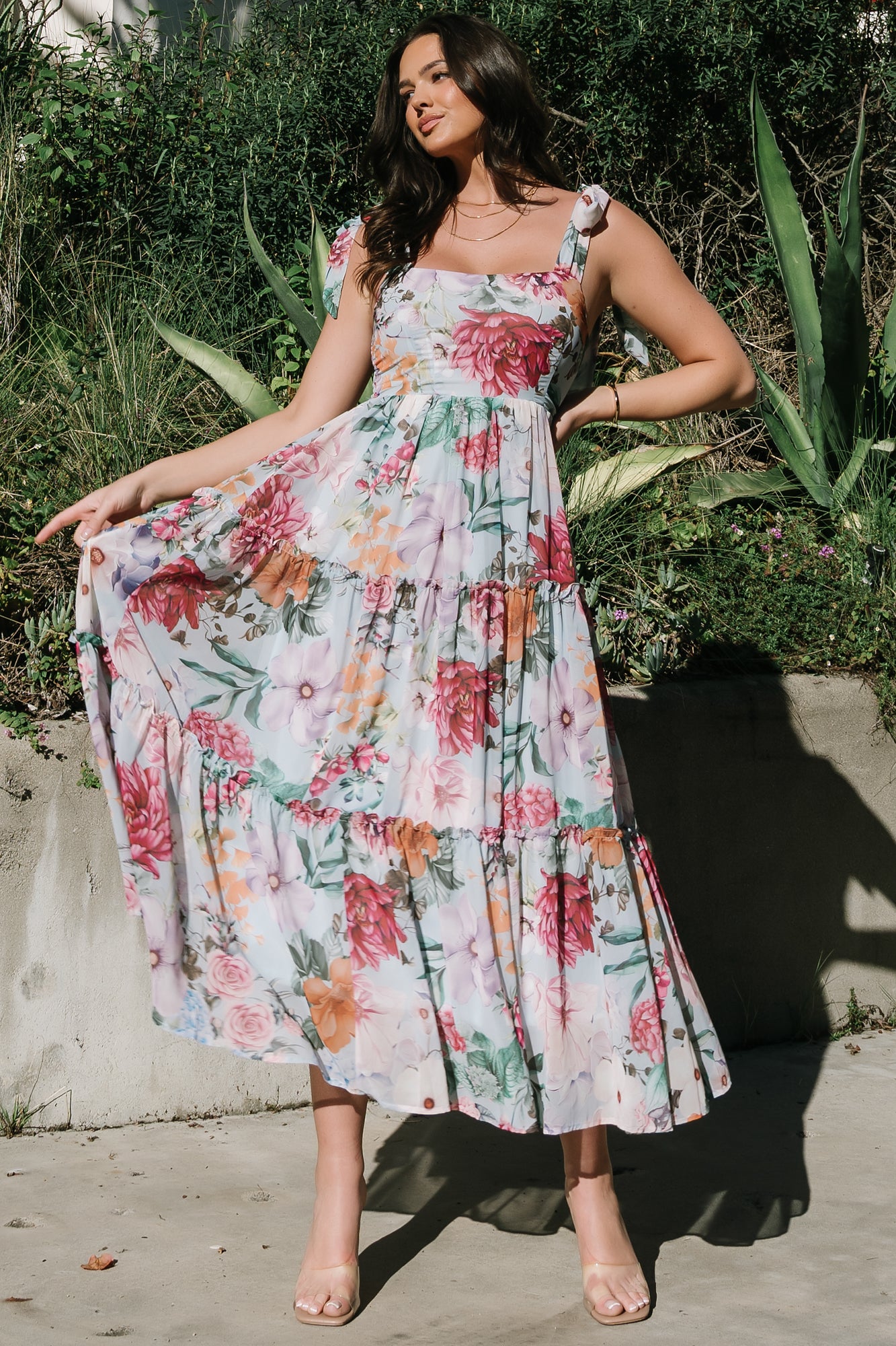 Anita Maxi Dress | Light Blue Multi Floral