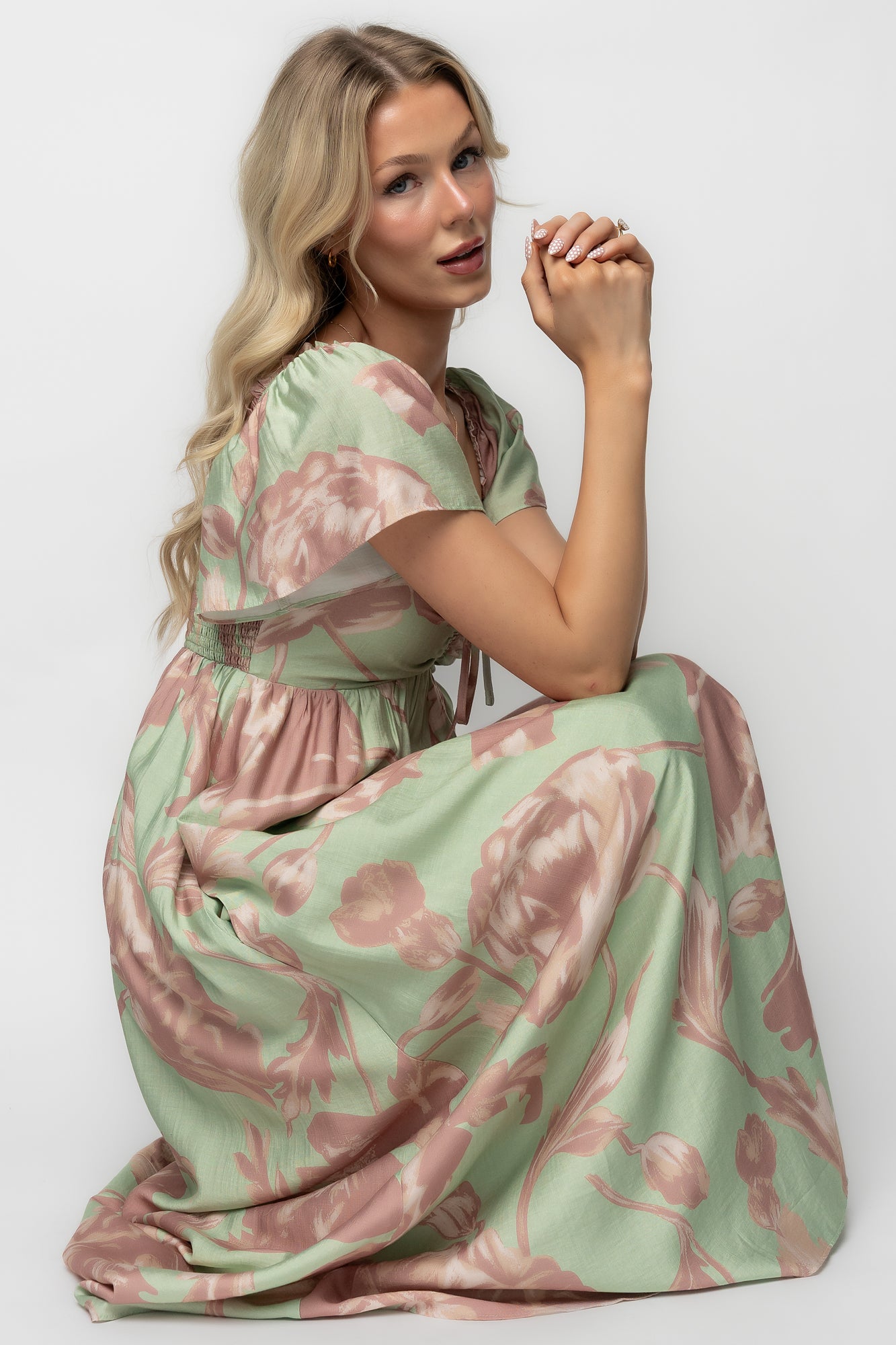 Eliana Maxi Dress | Sage + Rose Floral Eliana Maxi Dress | Sage + Rose Floral