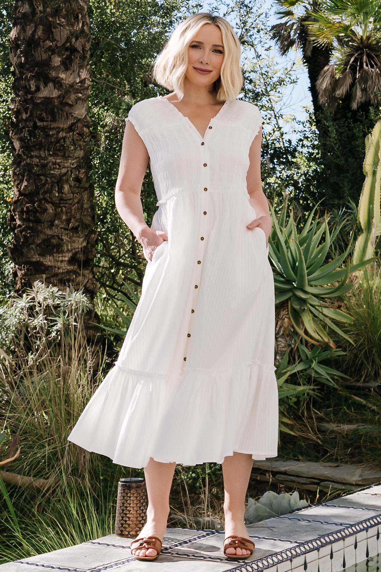 Baltic Born Womens Luisa Midi Dress | Off White | Size: Small Baltic Born Womens Luisa Midi Dress | Off White | Size: Small