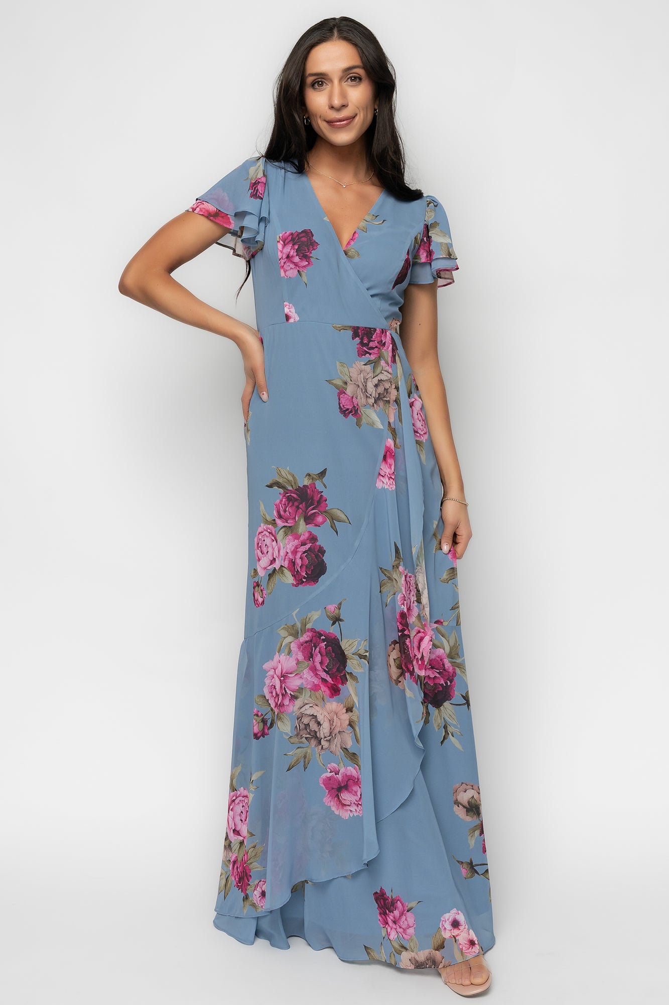 Willa Maxi Dress | Slate Blue Floral