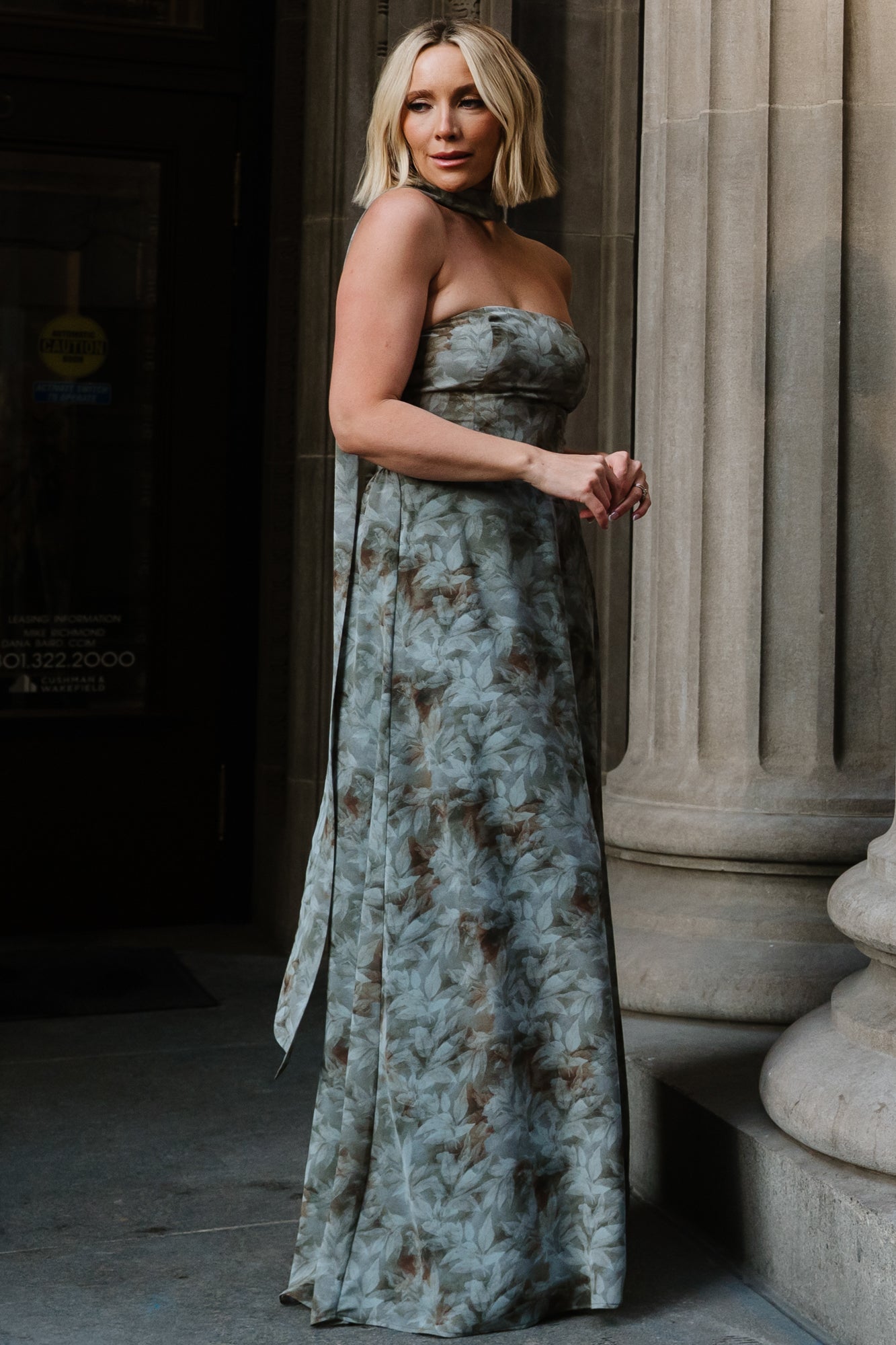 Florian Strapless Maxi Dress | Eucalyptus Floral