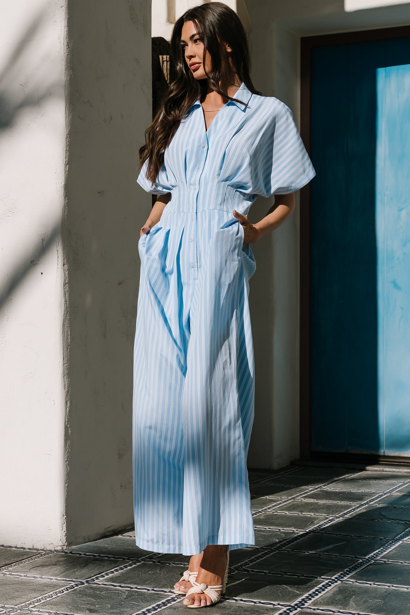 Sariah Jumpsuit | Blue Stripe