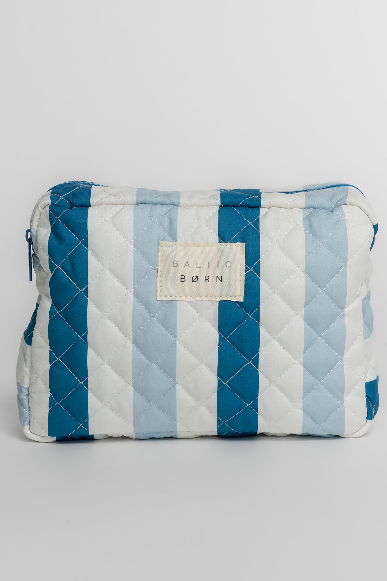 Kelani Quilted Cosmetic Bag Set | Blue Stripe