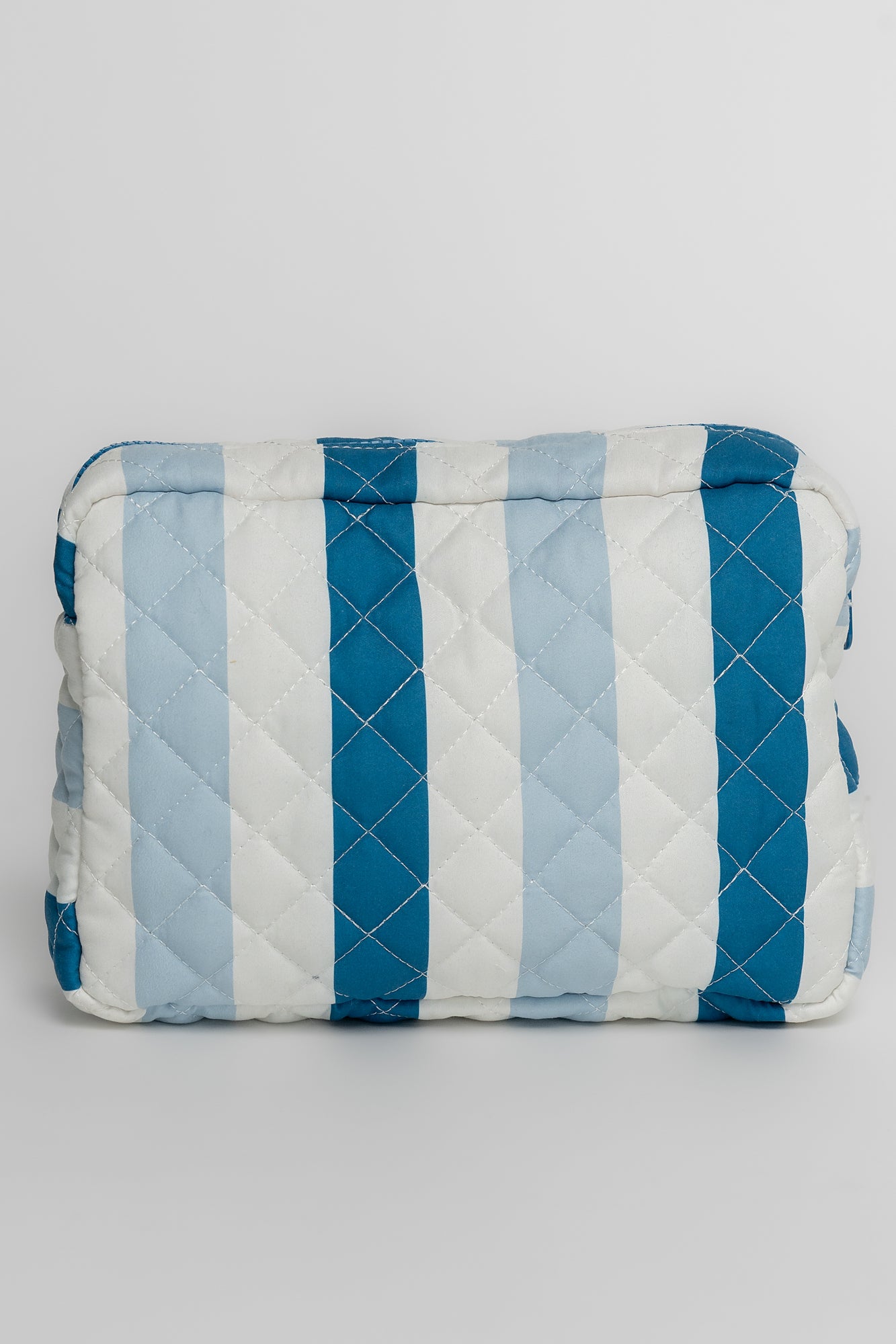 Kelani Quilted Cosmetic Bag Set | Blue Stripe