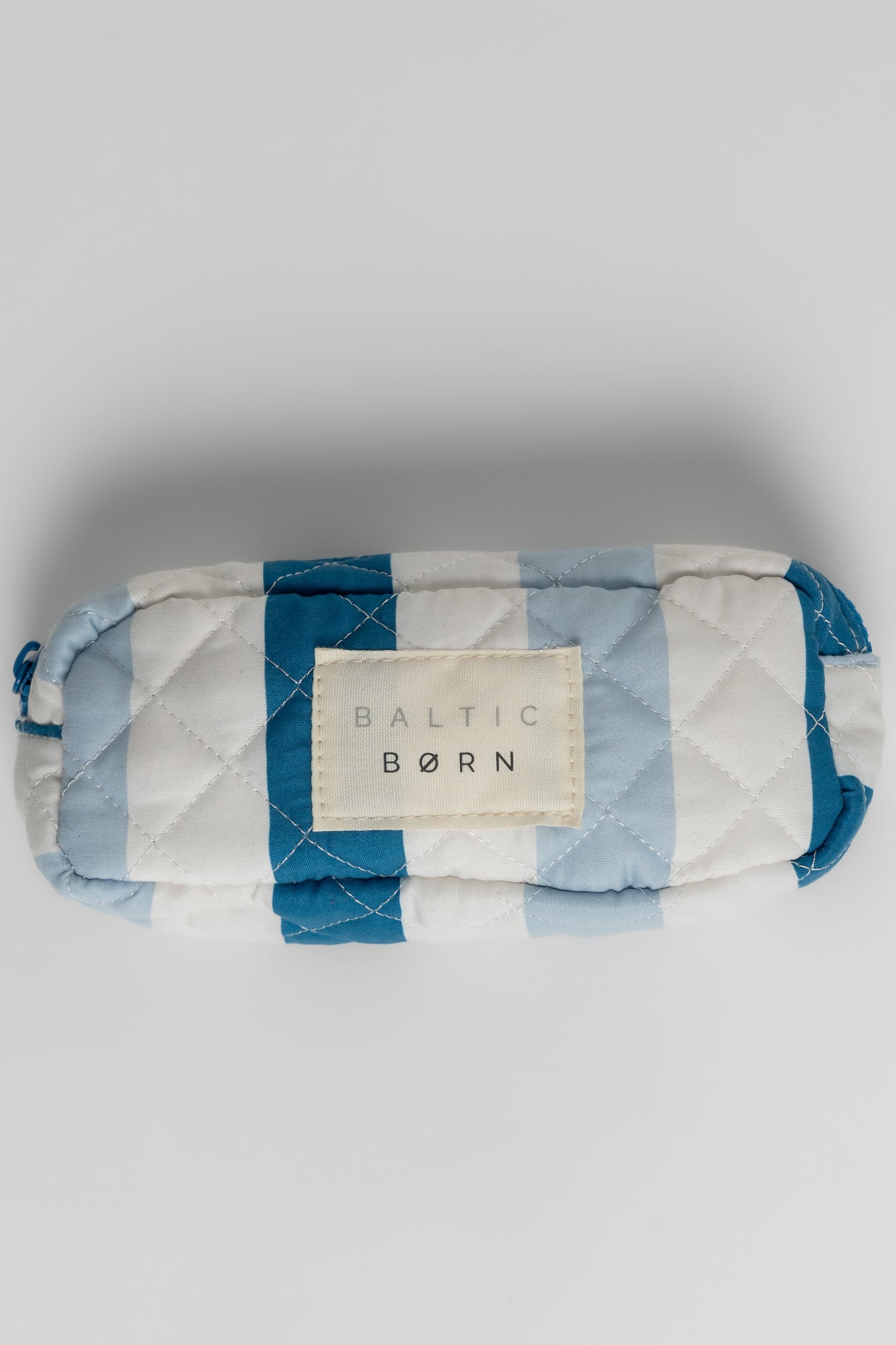 Kelani Quilted Cosmetic Bag Set | Blue Stripe