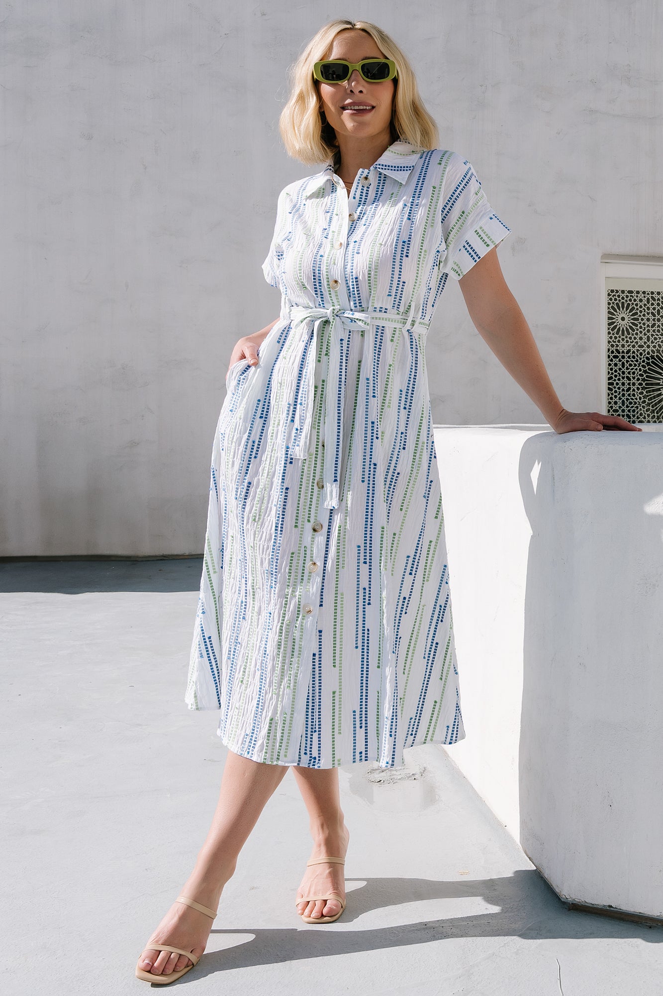 Jimena Midi Dress | Blue + Green Print