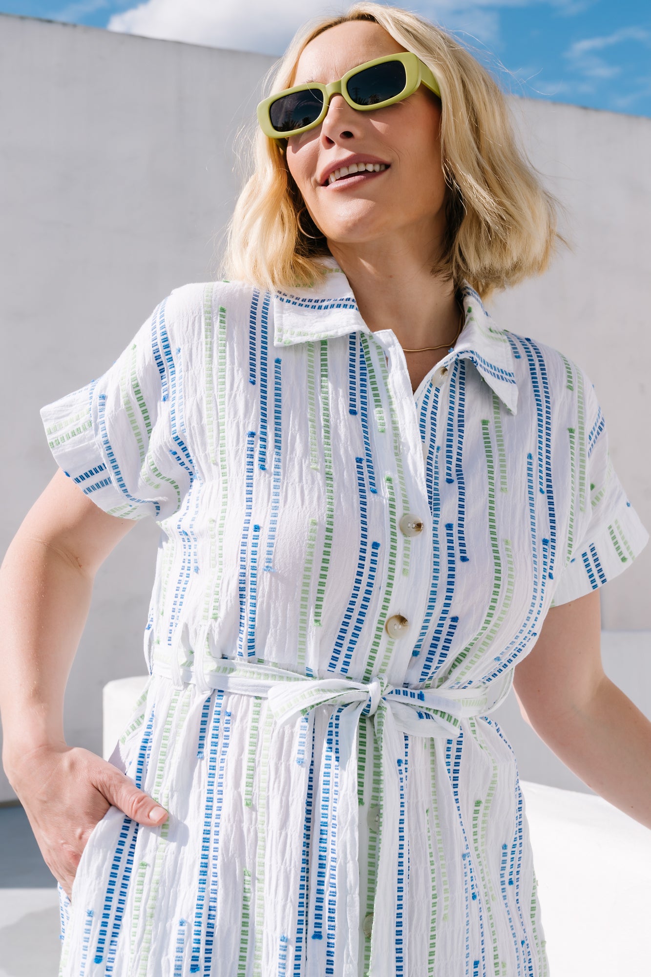 Jimena Midi Dress | Blue + Green Print