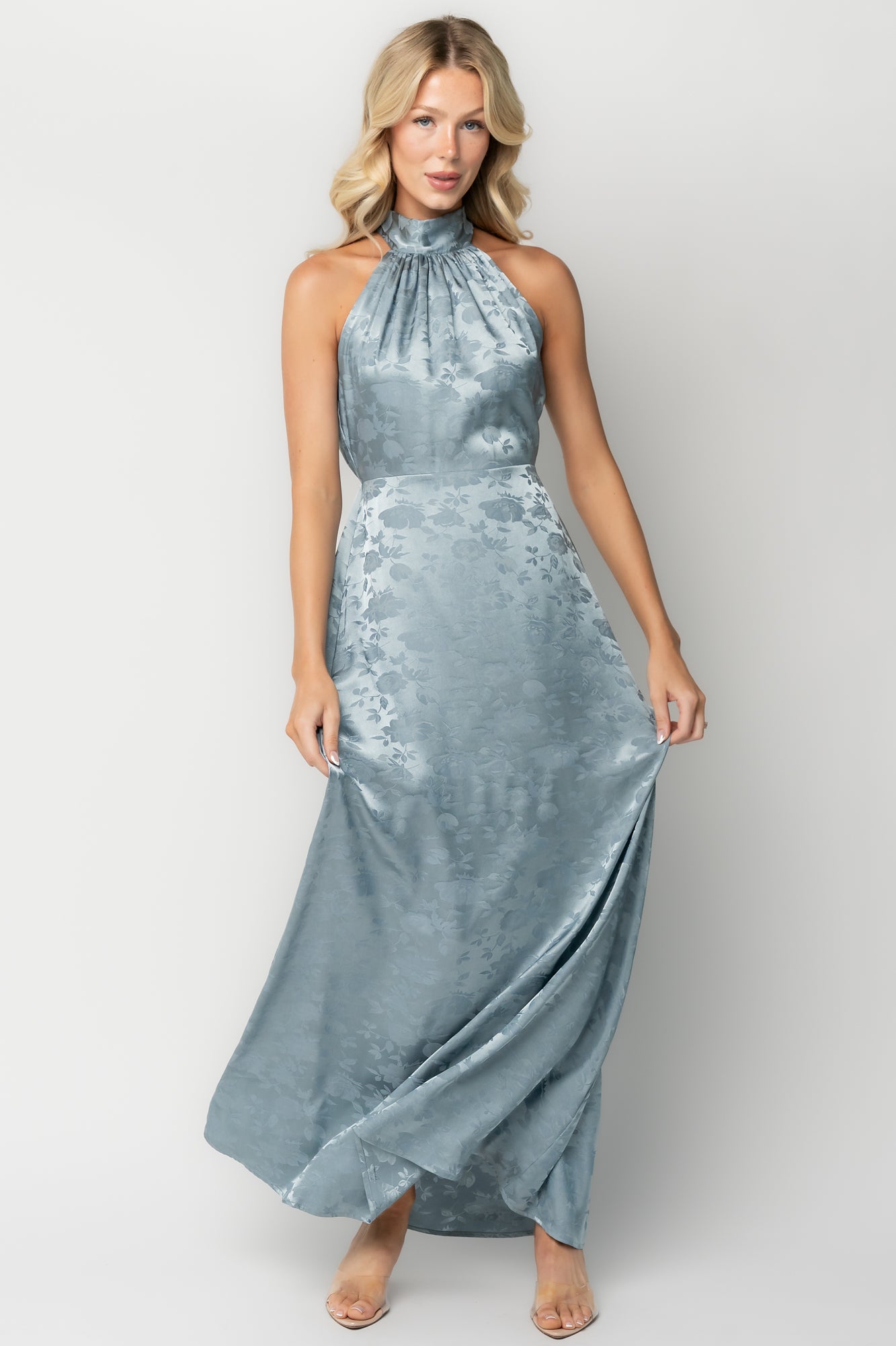 Milan Halter Maxi Dress | Blue