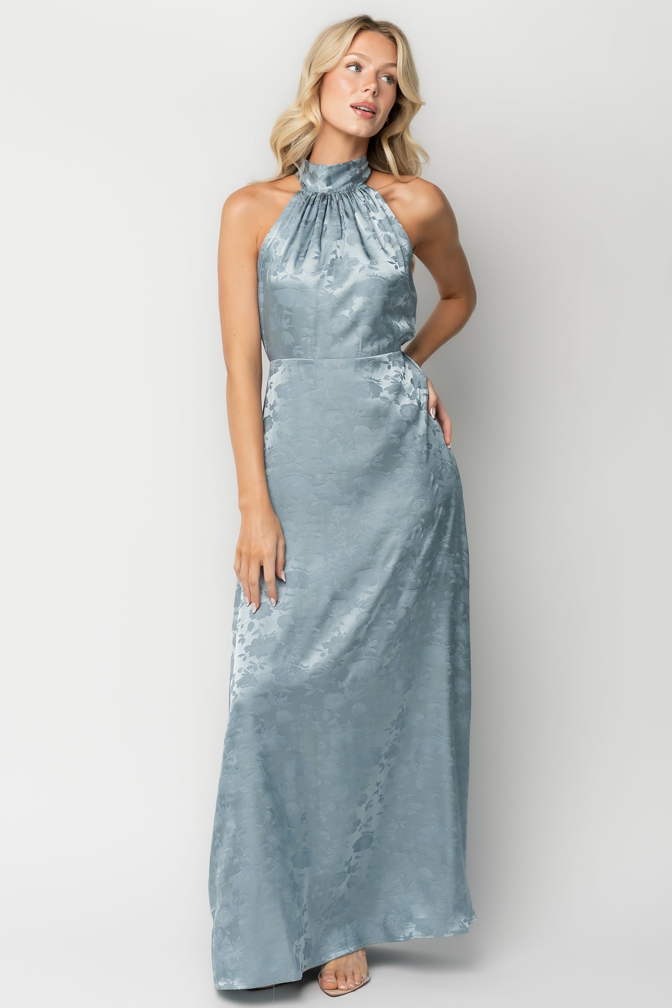 Milan Halter Maxi Dress | Blue