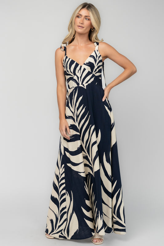 Camila Maxi Dress | Navy + Ivory Print
