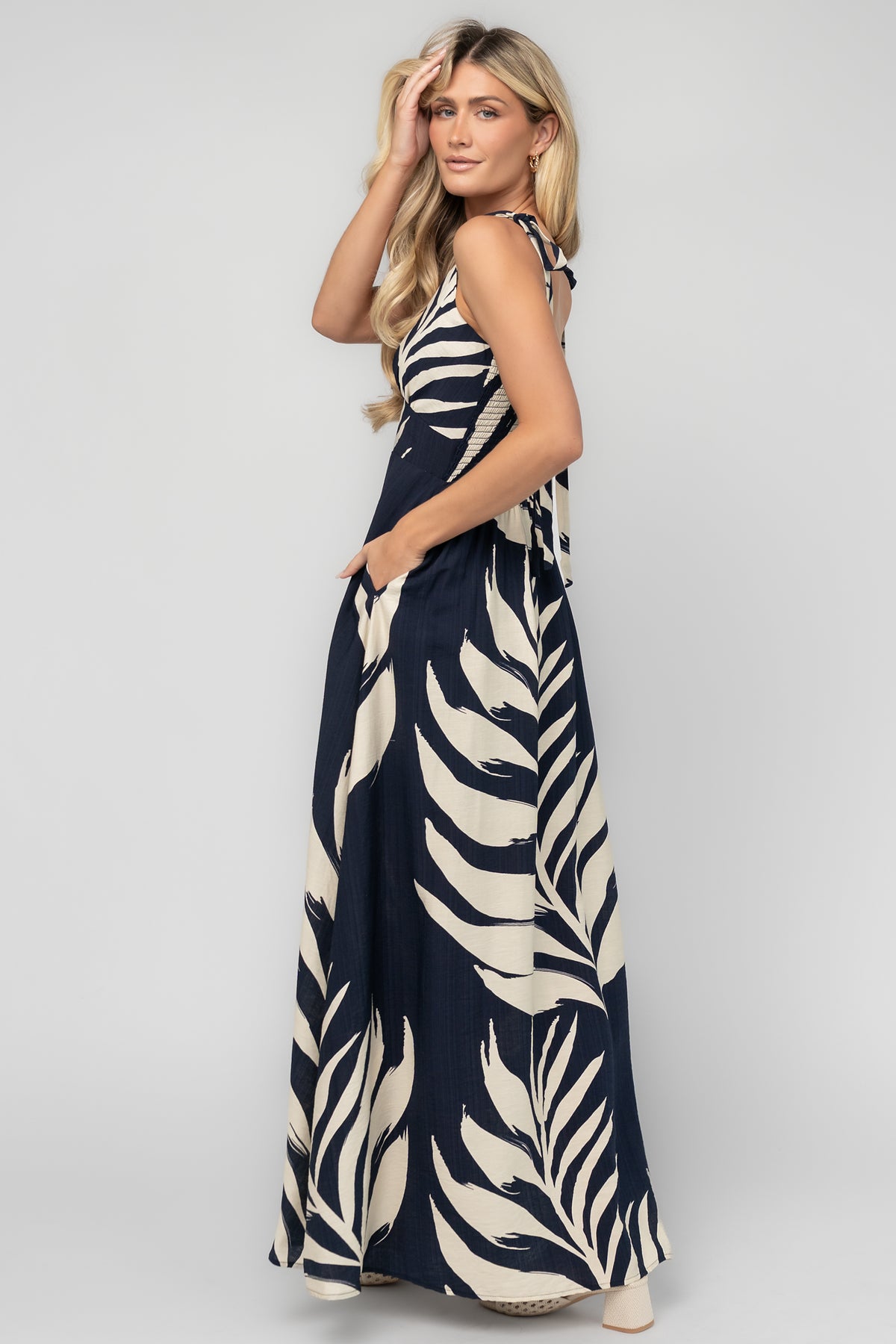 Camila Maxi Dress | Navy + Ivory Print
