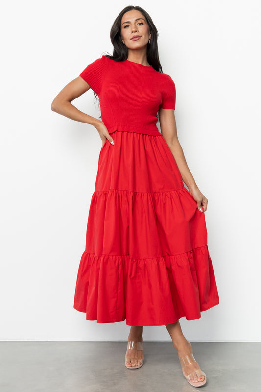 Devotion Tiered Dress | Red