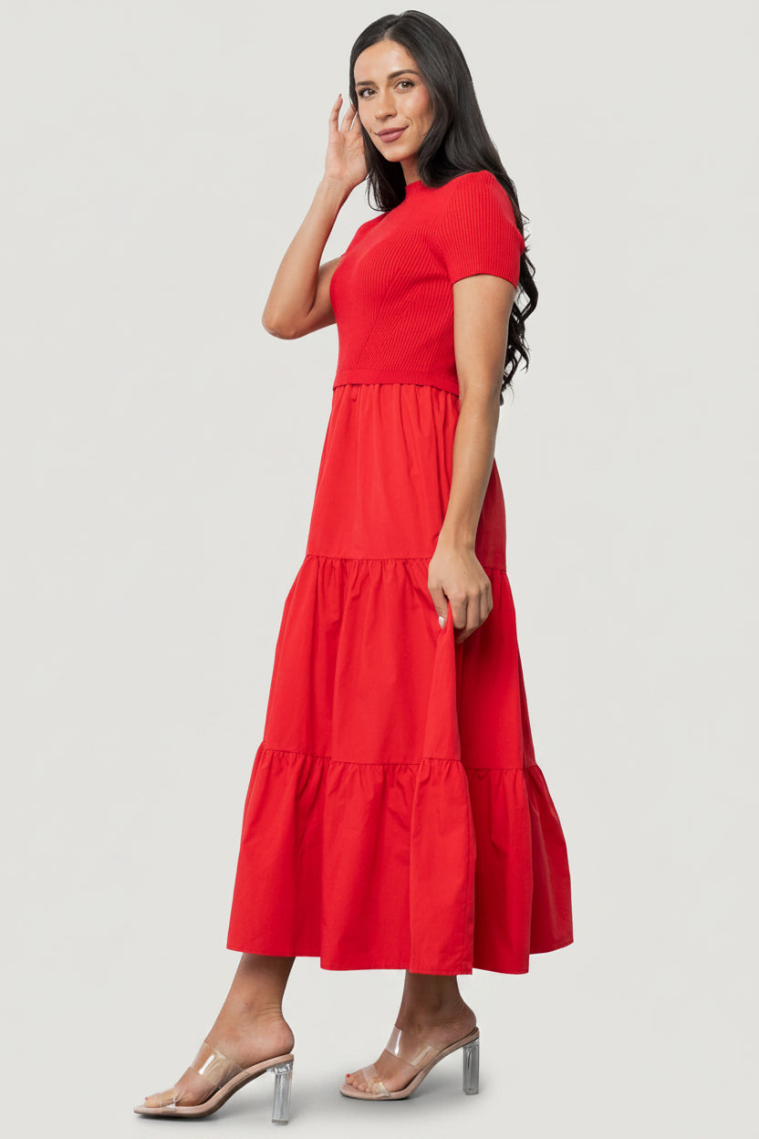 Devotion Tiered Dress | Red