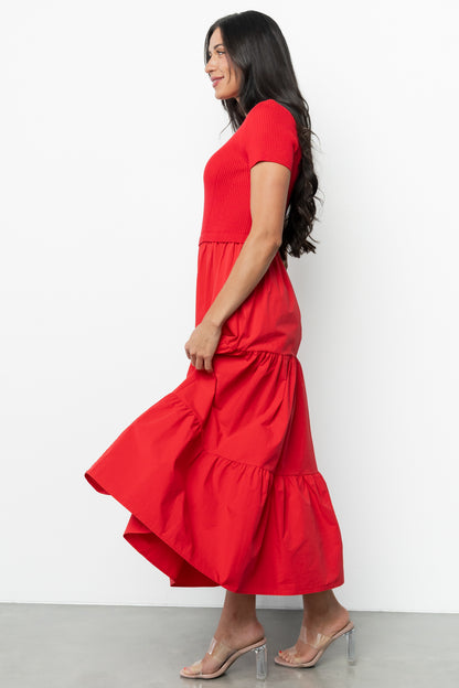 Devotion Tiered Dress | Red