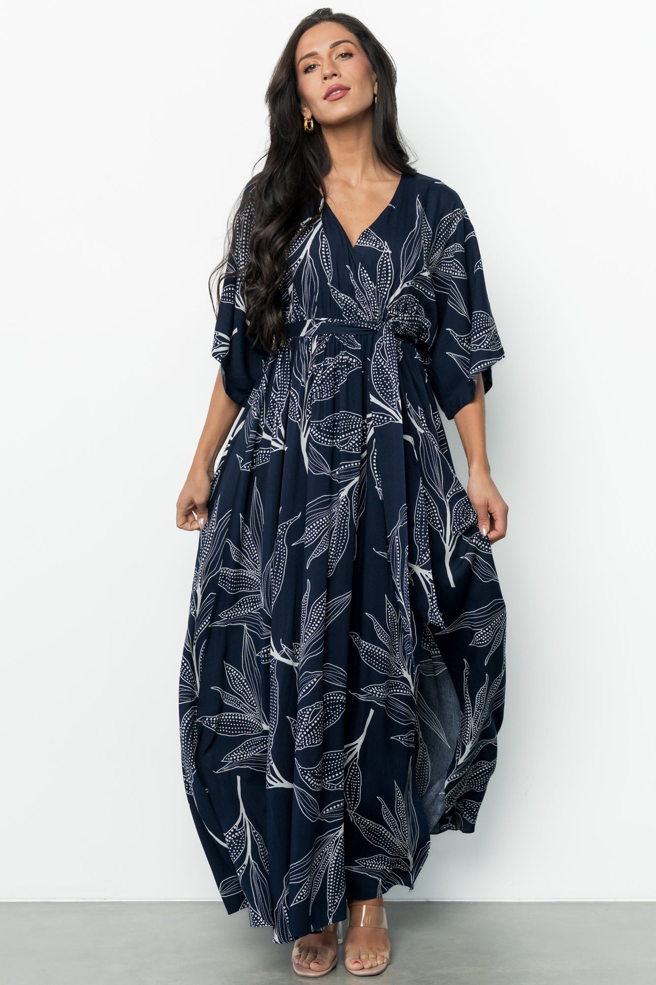 Kalea Maxi Dress | Navy + White