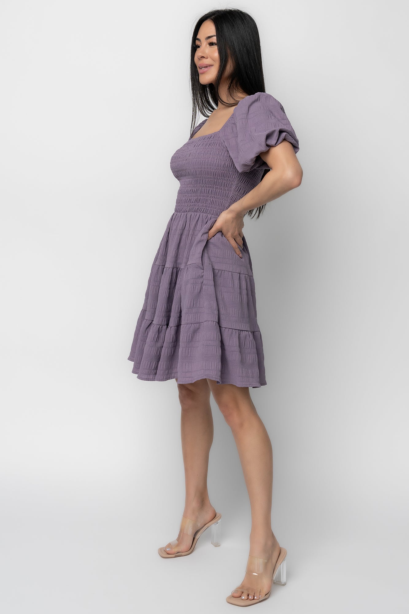 Daze Smocked Dress | Dusty Lavender