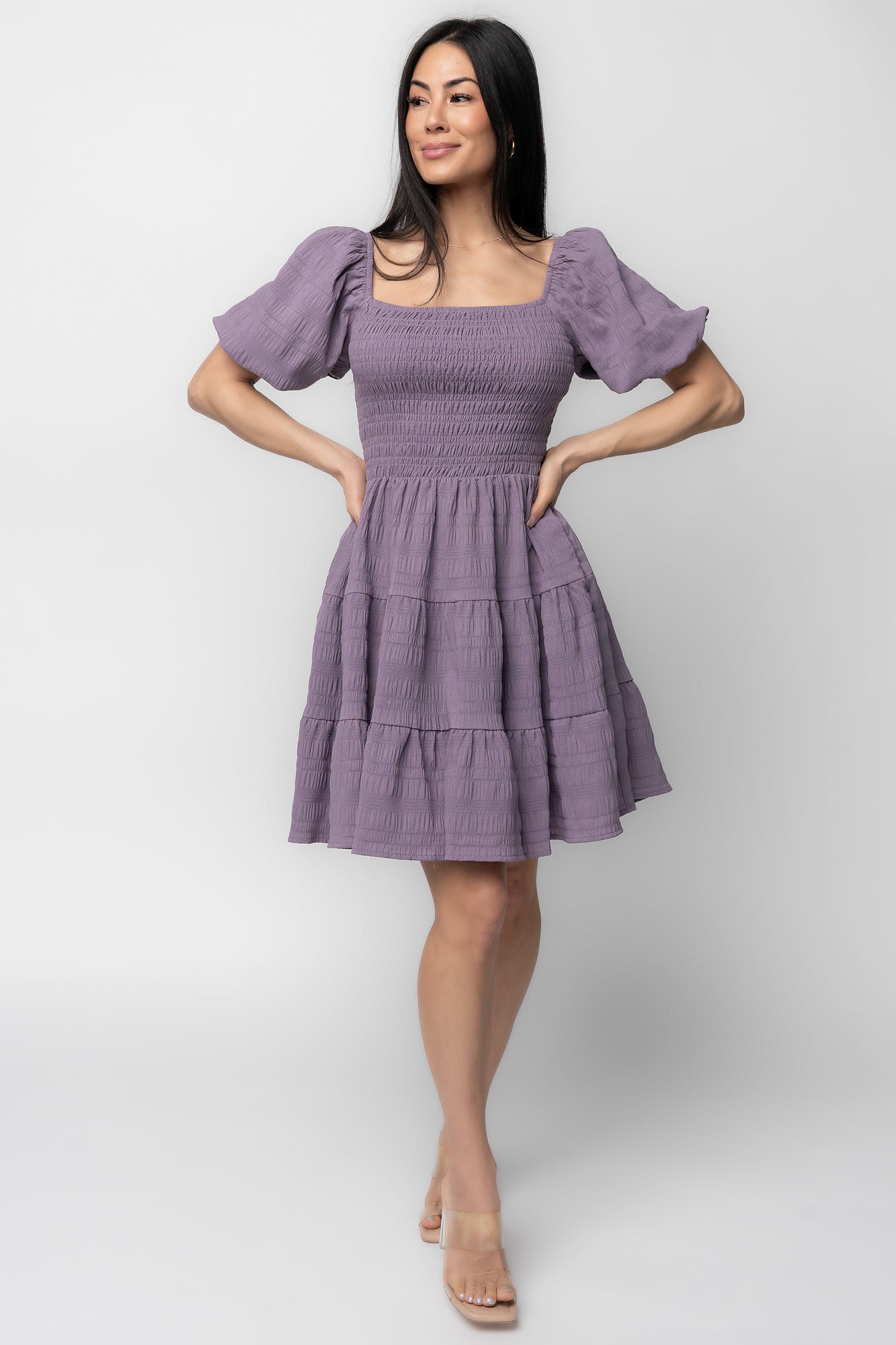Daze Smocked Dress | Dusty Lavender