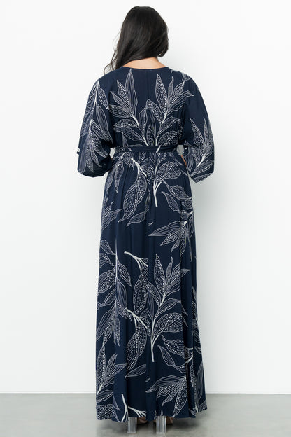 Kalea Maxi Dress | Navy + White