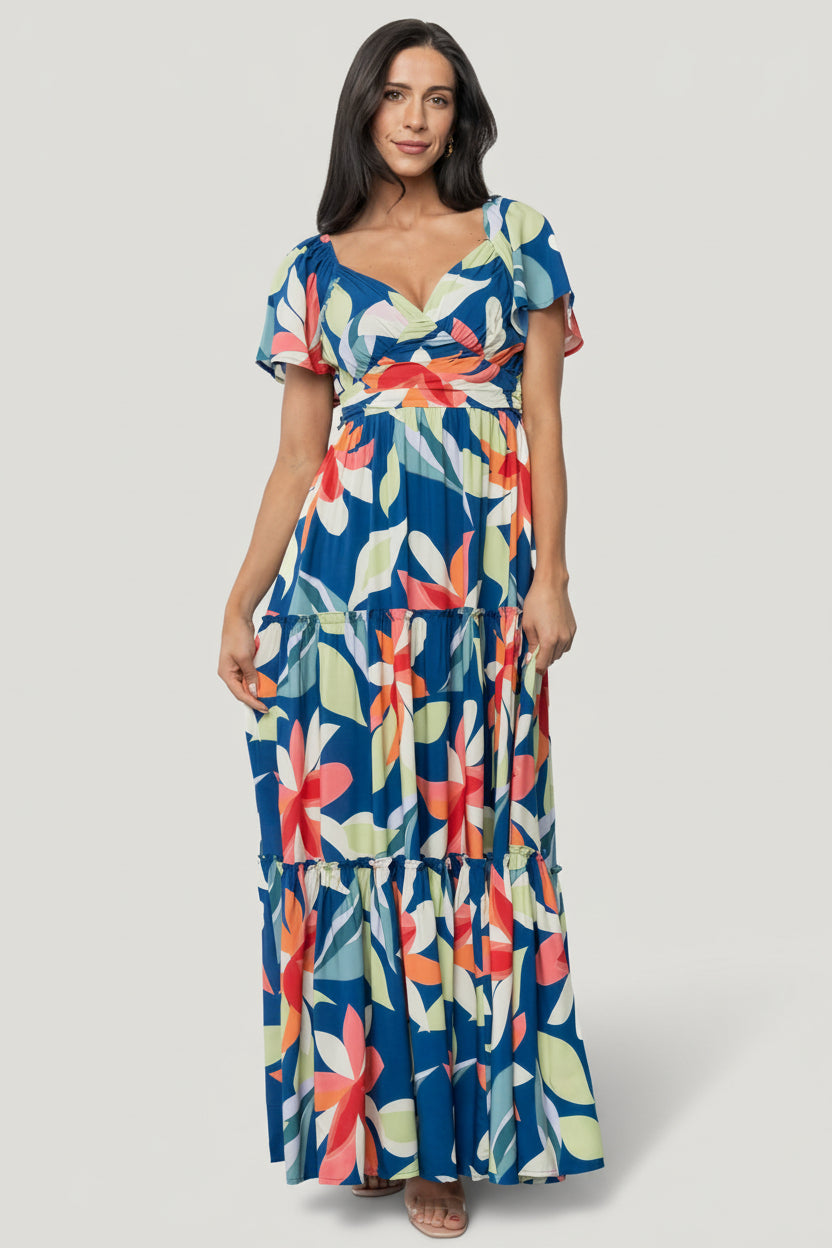 Samira Maxi Dress | Navy Multi Floral