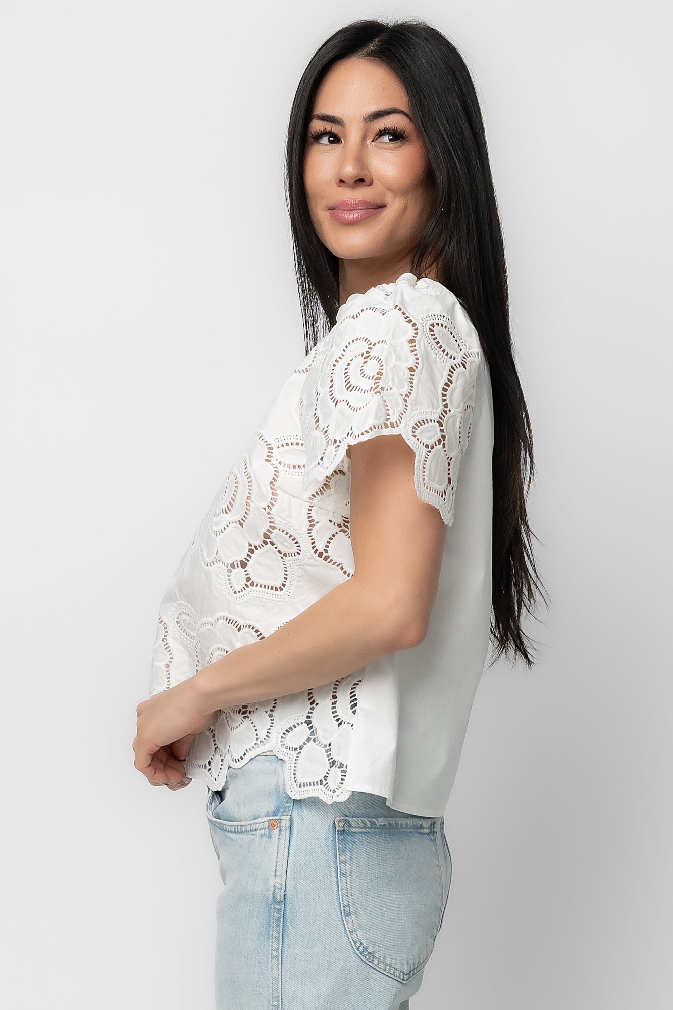 Delphine Floral Top | Off White