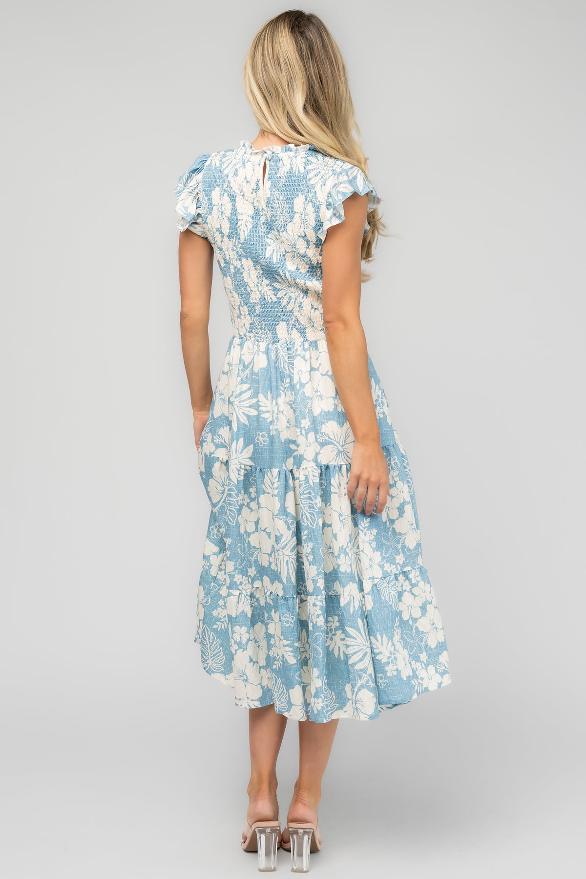 Brianna Midi Dress | Blue + Ivory