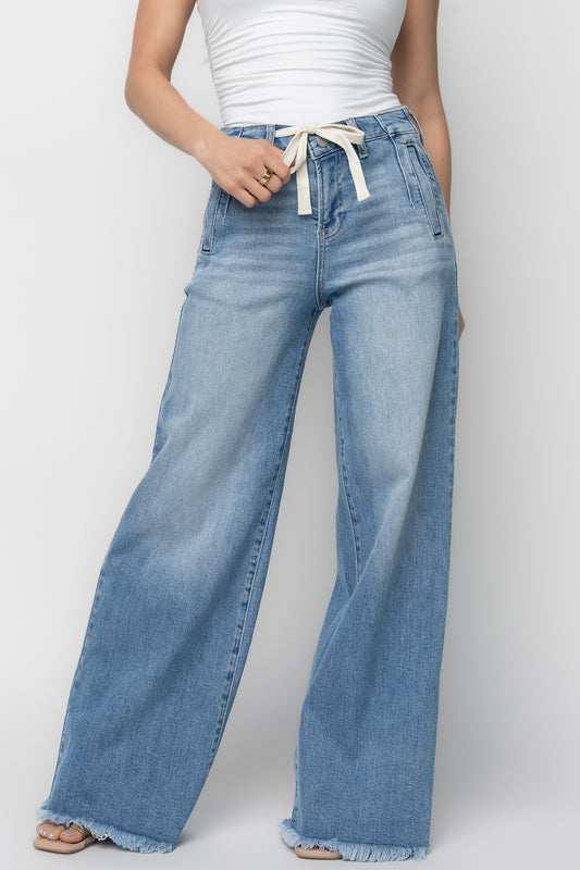 Jardin High Rise Wide Leg Jeans | Mid Wash