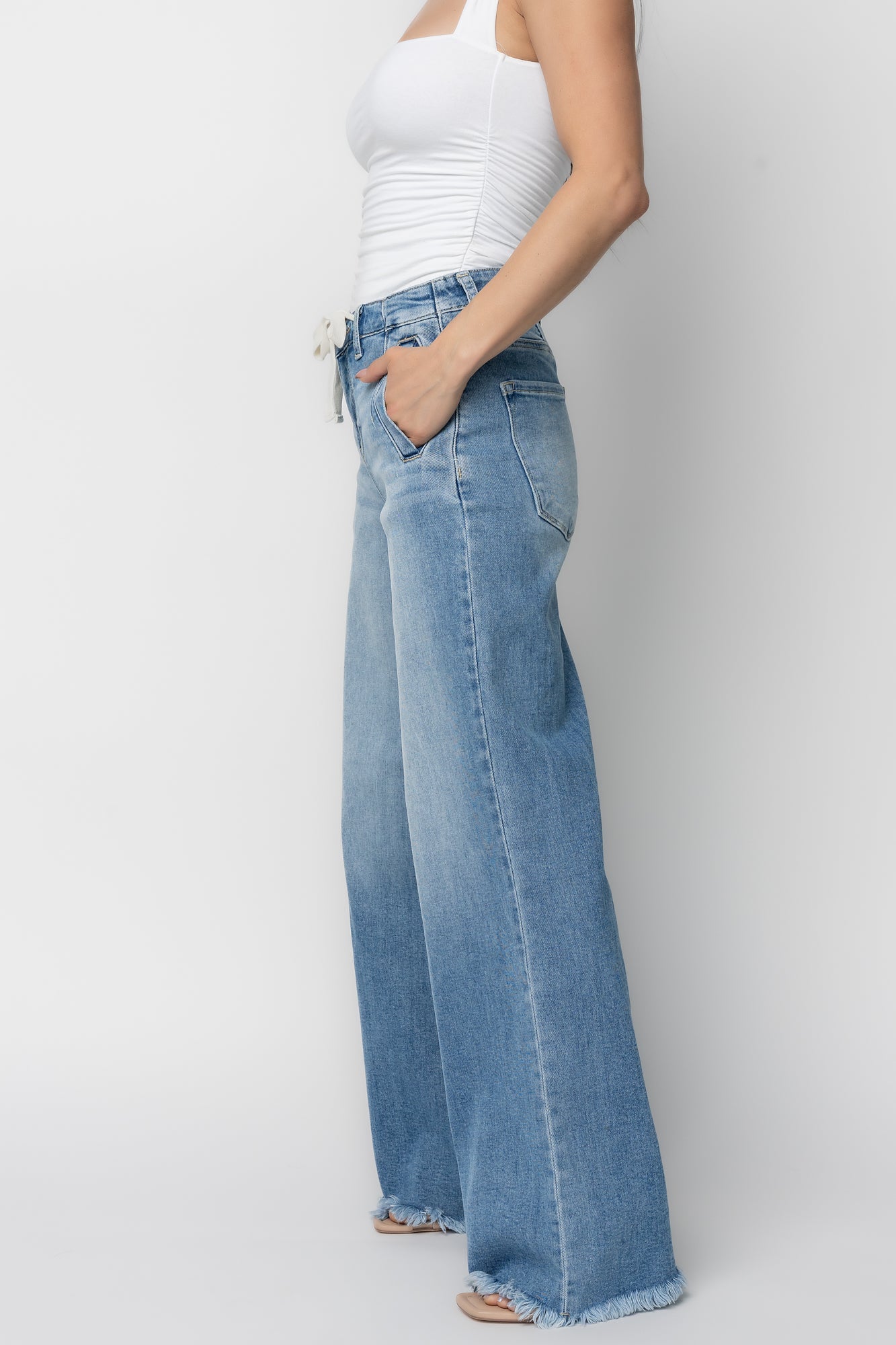 Jardin High Rise Wide Leg Jeans | Mid Wash