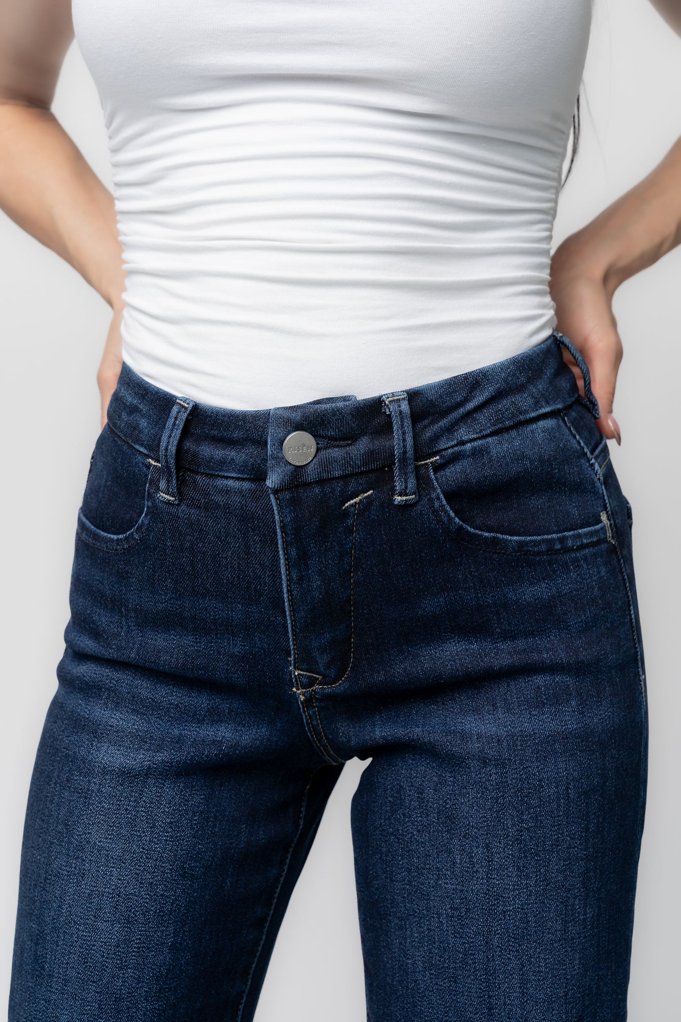 Charme Mid Rise Wide Leg Jeans | Dark Wash