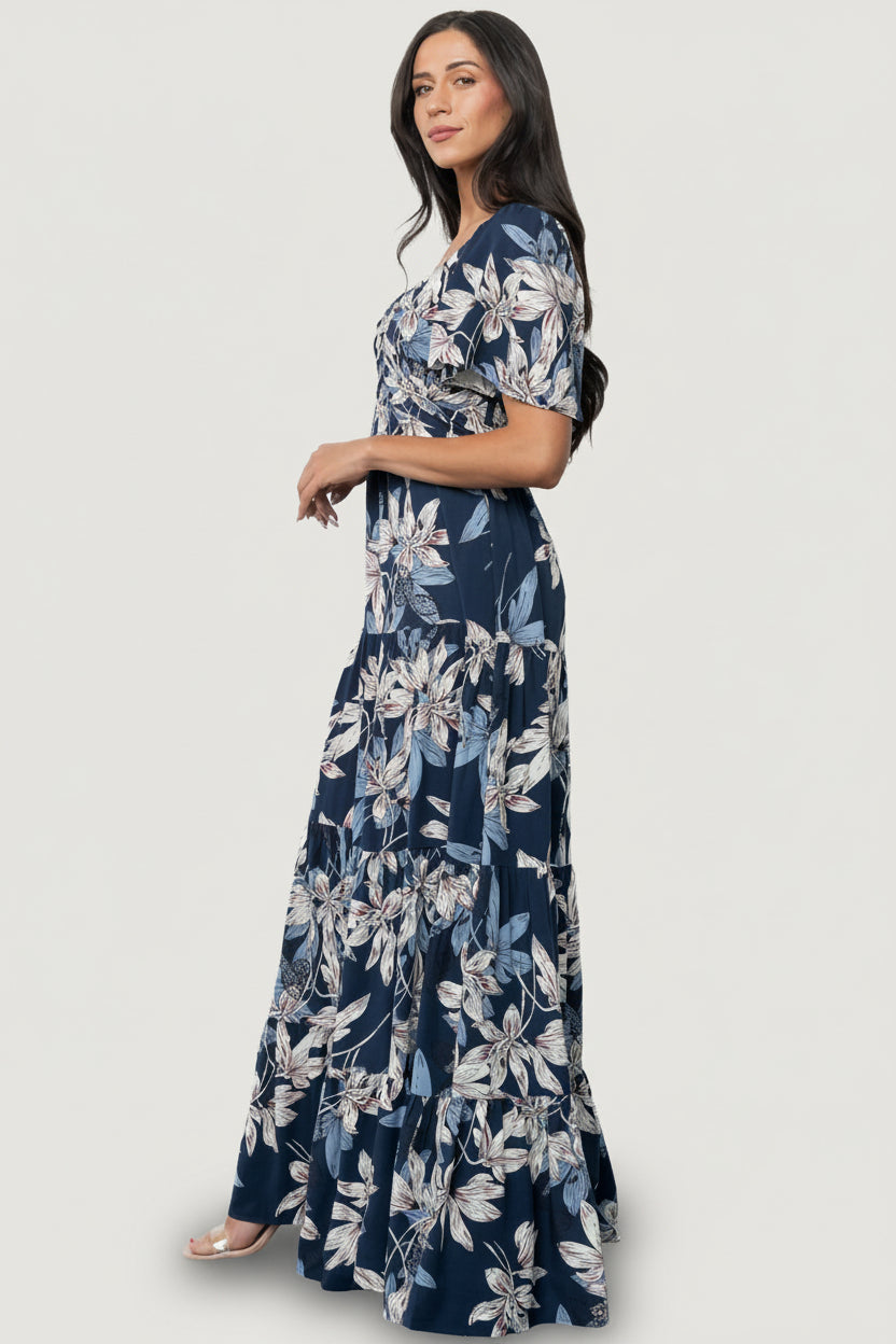Interior view showing the fully lined skirt and front bodice construction of the Villa Maxi Dress for opaque coverage.