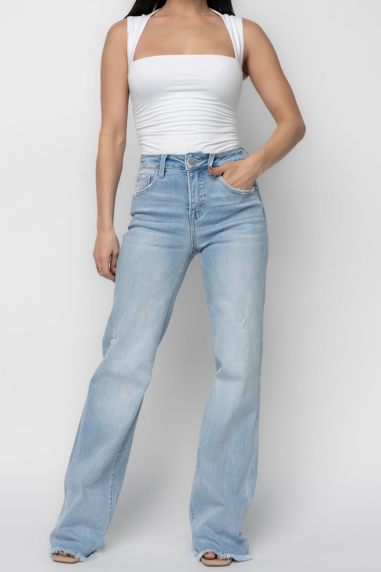 Allure High Rise Straight Jeans | Light Wash