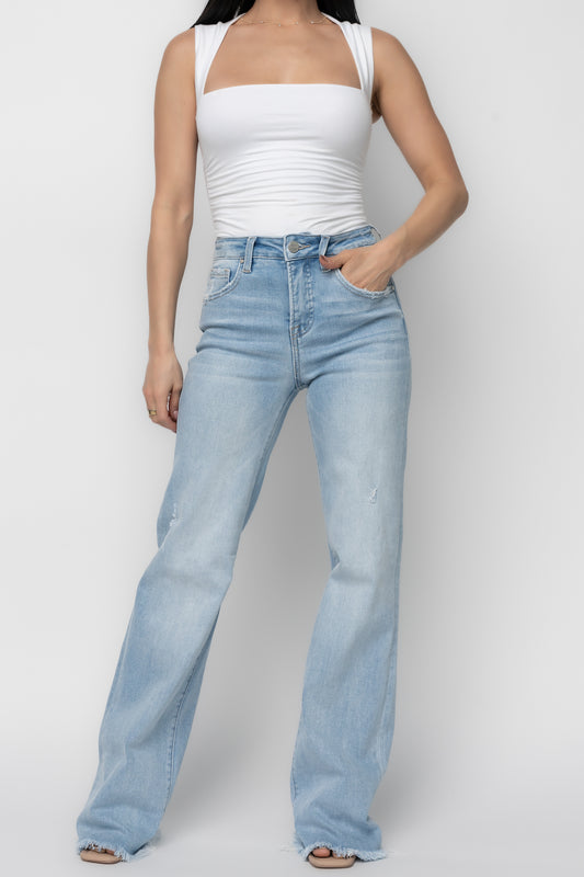 Allure High Rise Straight Jeans | Light Wash
