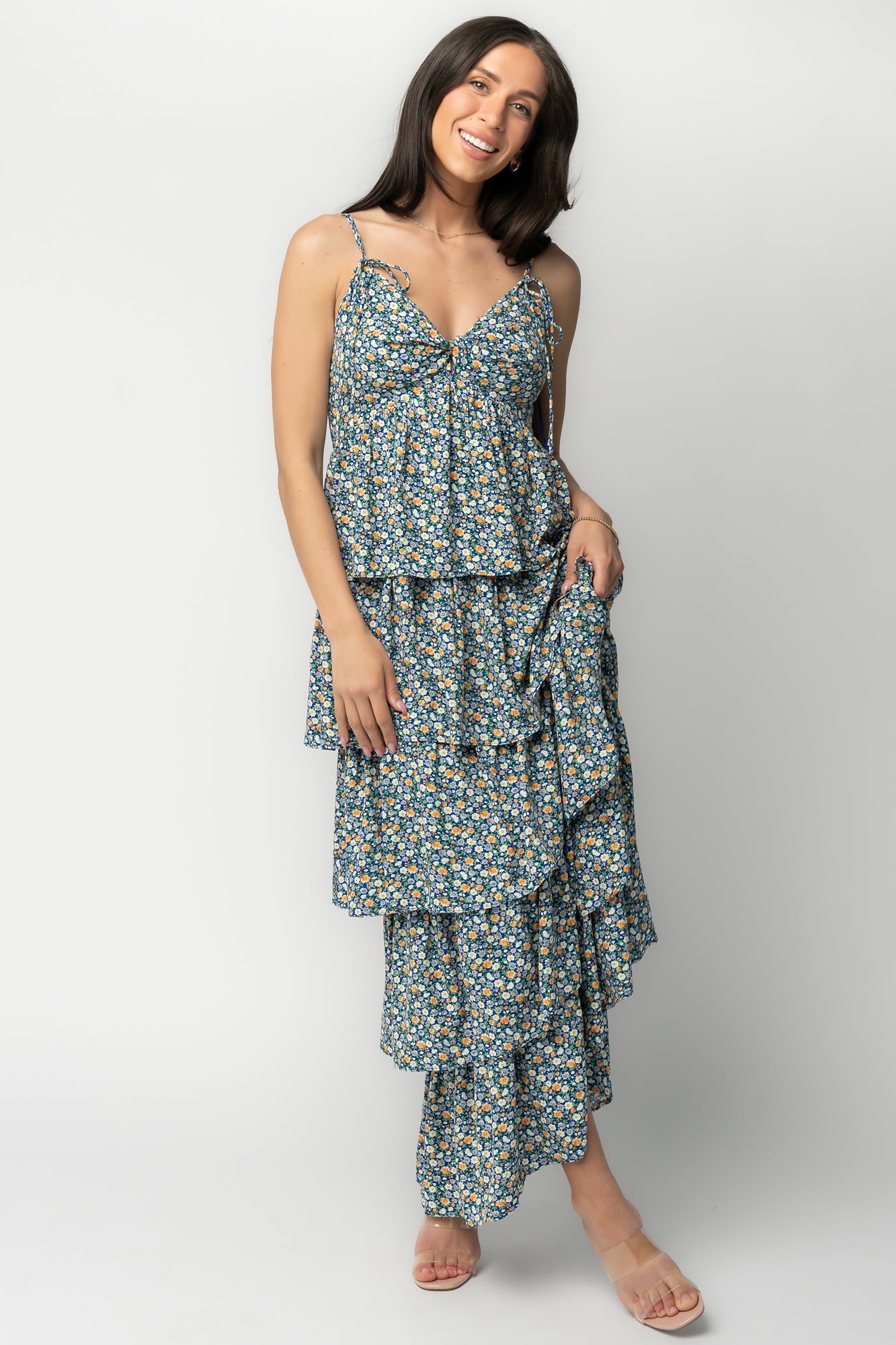 Wilma Maxi Dress | Dark Blue Multi
